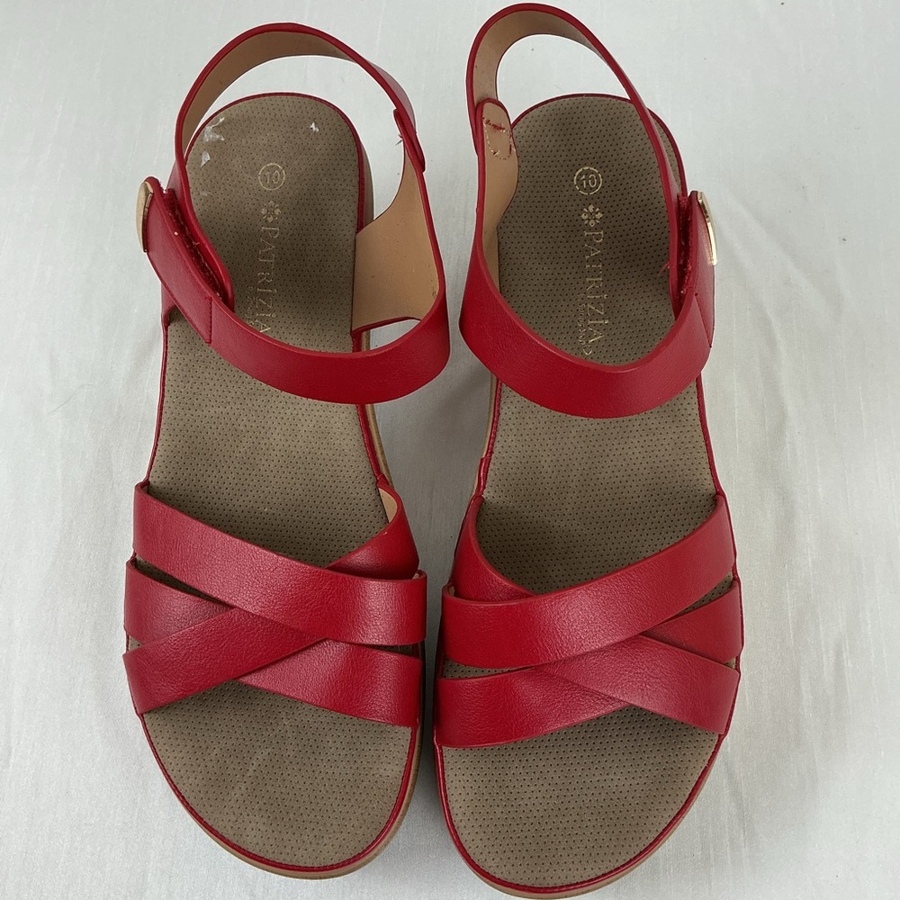 Spring Step Patrizia Red Wedge Sandals - Picture 2 of 9